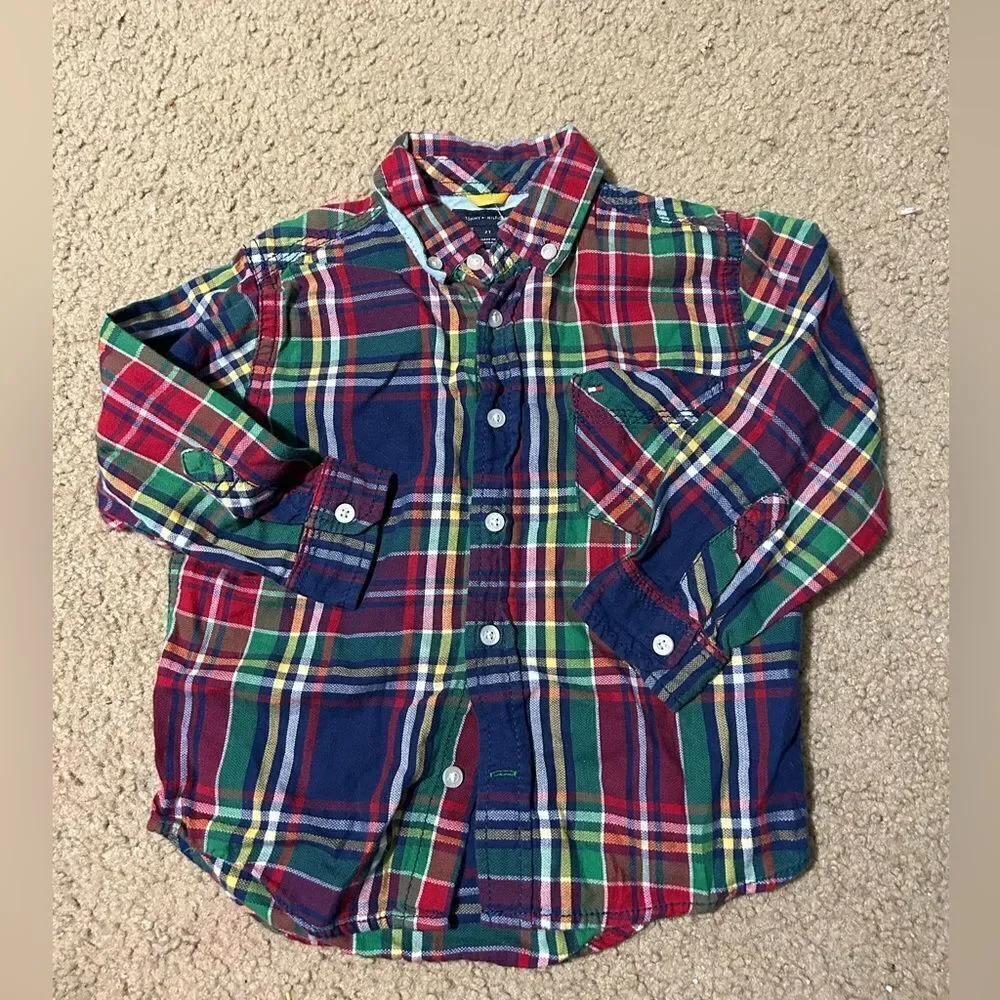 Tommy Hilfiger Toddler Plaid Dress Shirt NWOT